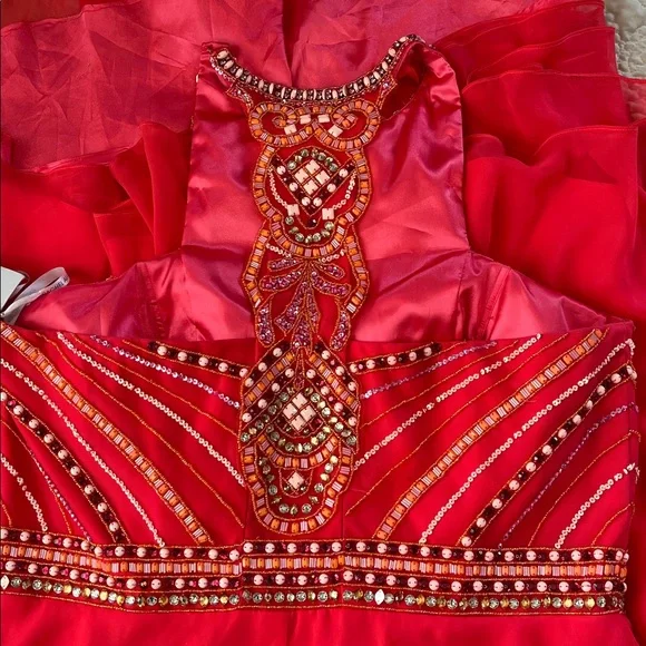 🆕 Rachel Allan Perfect Angels Beaded Halter A-Line Gown Prom Dress size 22 - Picture 8 of 14